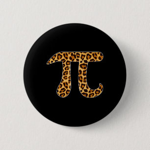 Pi Leopard Print Skin Cheetah Pi Day Mathematik Ne Button