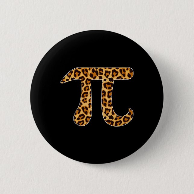 Pi Leopard Print Skin Cheetah Pi Day Mathematik Ne Button (Vorderseite)