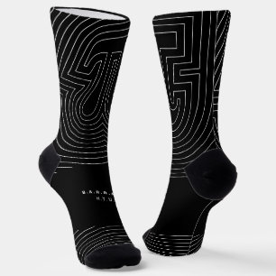 Pi Line Art Teacher's Day Back to School Monogram Socken