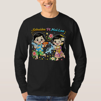 Pi Mai Lao Wasserfest – Süße Kinder Lao Neujahr T-Shirt