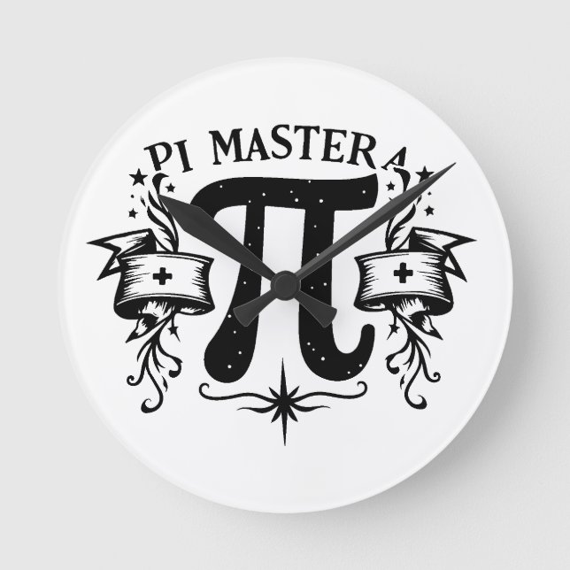 Pi Master Runde Wanduhr (Vorderseite)