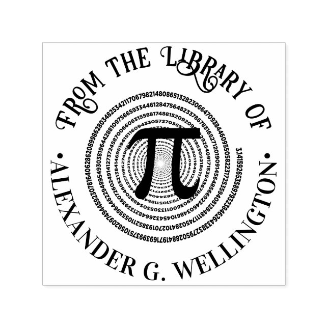 Pi Math Symbol Spiral Griechische Bibliothek Buchn Permastempel (Design)