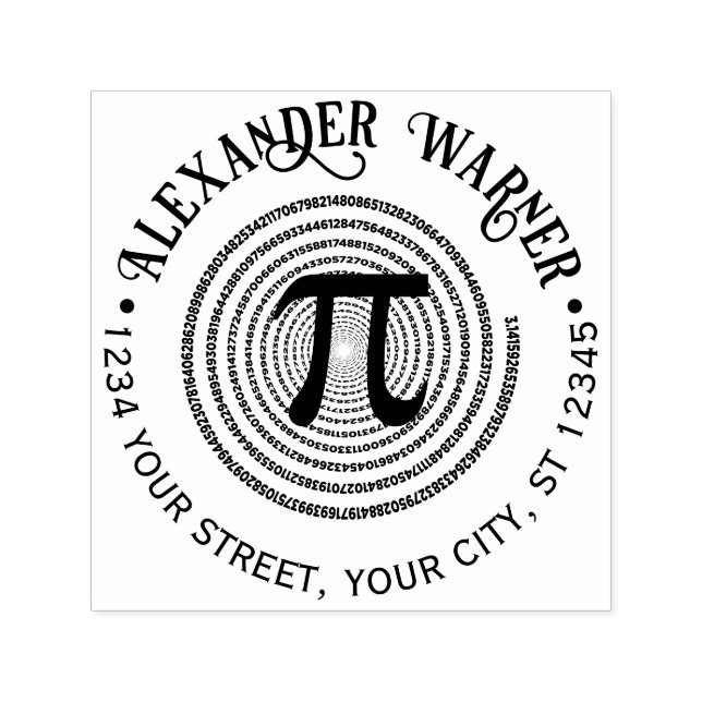 Pi Math Symbol Spiral griechischer Letter Name Adr Permastempel (Design)
