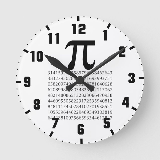 pi  Mathematik Runde Wanduhr (Vorderseite)