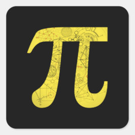 Pi - mathematische Symbole Quadratischer Aufkleber