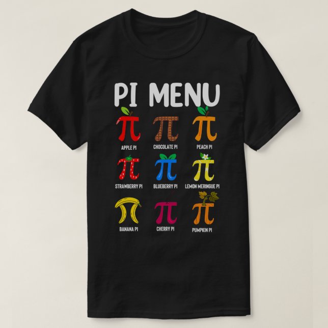 Pi Menü 314 PiMath Lehrer Happy Pi Day T-Shirt (Design vorne)