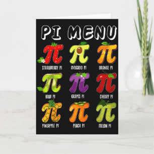 Pi-Menü 3.14 Pi-Symbol Lustiger Fruchtlehrer Kind  Karte