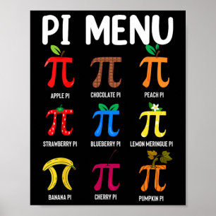 Pi-Menü 3.14 Pi-Symbol - Mathelehrer Frohen Pi-Tag Poster