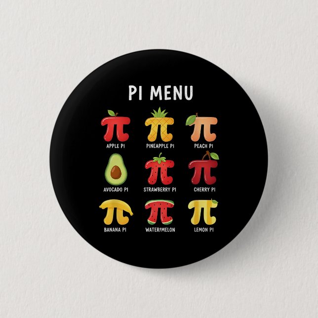 Pi-Menü 3,14 Pi-Zahlensymbol Mathematiklehrer Lust Button (Vorderseite)