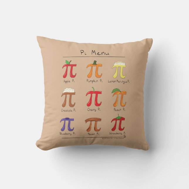 Pi Menu Cute Math Pi Day Coussin (Recto)