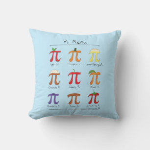 Pi Menu Cute Math Pi Day Coussin