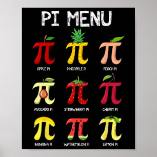 Pi-Menü-Pie-Mathematik-Tag Mathematik-Mathematik-L Poster