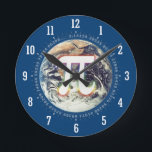 Pi Number on Earth | Wall Clock Runde Wanduhr<br><div class="desc">Pi Number Design on Earth. Great for students,  mathematicians,  math/science teachers,  professors,  researchers or for all you scientist type out there for celebrating Pi Day!</div>
