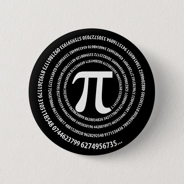 Pi Number Spiral Design Button (Vorderseite)