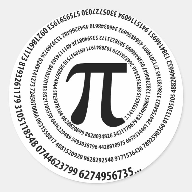 Pi Number Spiral Design Runder Aufkleber (Vorderseite)