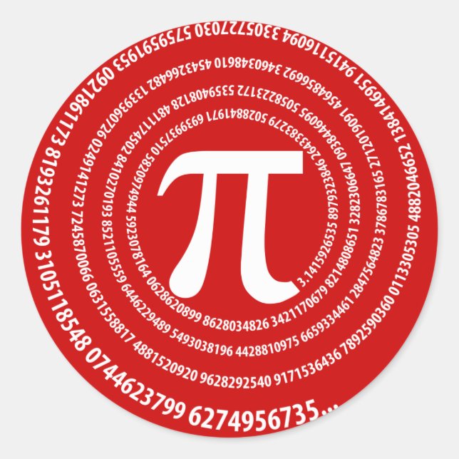 Pi Number Spiral Design Runder Aufkleber (Vorderseite)