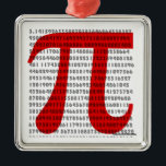 pi ornament aus metall<br><div class="desc">Your favorite irrational number,  pi,  the symbol,  carried to a few hundred decimal places on shirts,  tees and more. Show your love of geometry,  math calculus,  physics and science!</div>