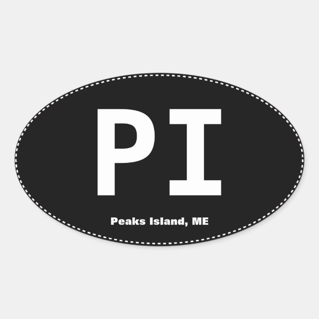 PI Peaks Island Maine Oval Autoaufkleber Ovaler Aufkleber (Vorderseite)