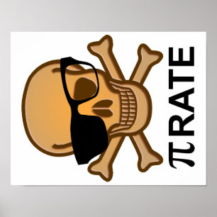 Pi Pirate Funny Math Geometry Poster Geek Nerd