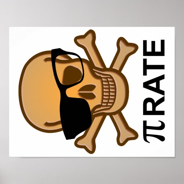Pi Pirate Funny Math Geometry Poster Geek Nerd (Vorne)