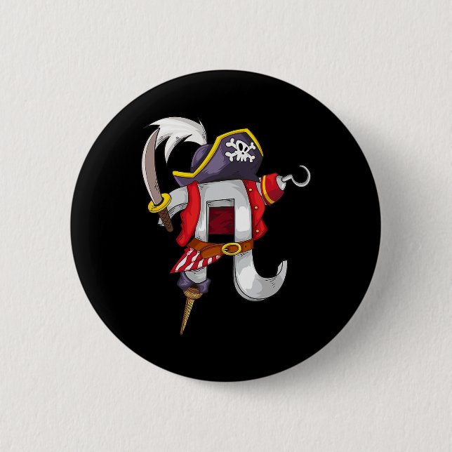 Pi Pirate Shirt Cool Pi Mathematik Lovers Funny m Button (Vorderseite)