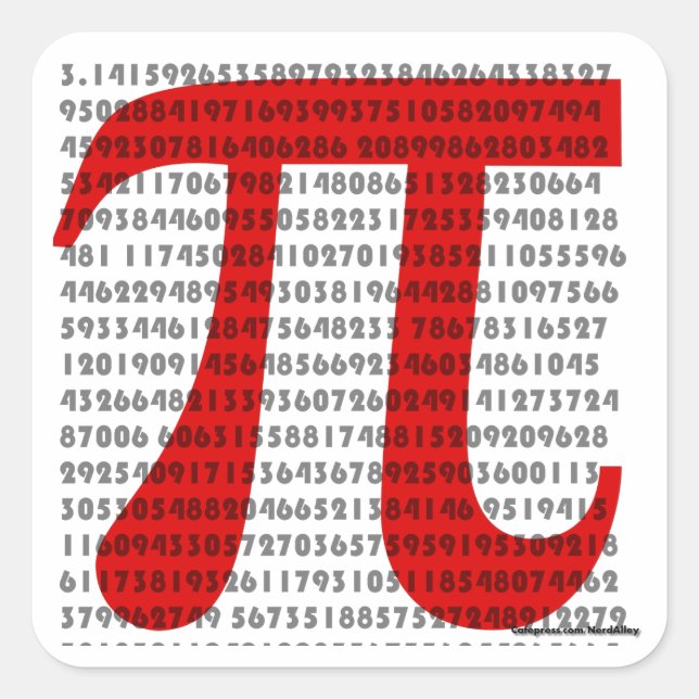 Pi Quadratischer Aufkleber (Vorderseite)