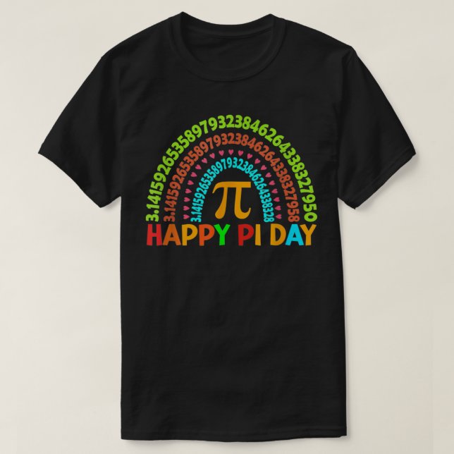 Pi Rainbow Math Lehrer Mathematic Graph PI Day  T-Shirt (Design vorne)