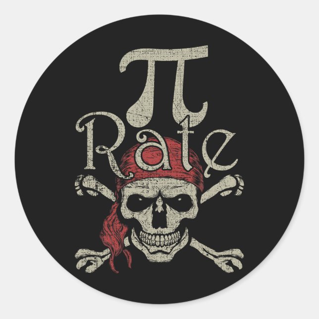 Pi Rate März 14 Pirate 3.14 Pi-Rate (Pi-Rate) Runder Aufkleber (Vorderseite)