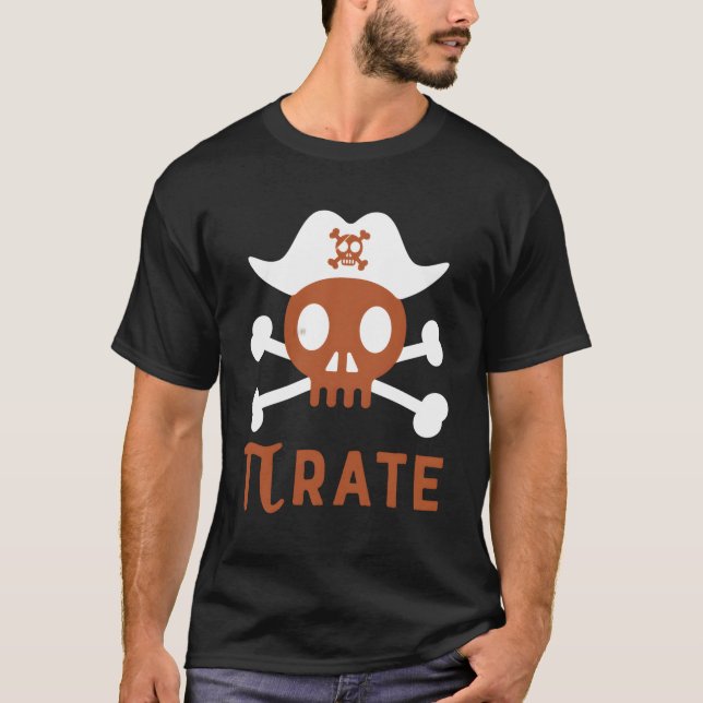 Pi Rate Pi Day Numeric Mathmatic Joke T-Shirt (Vorderseite)