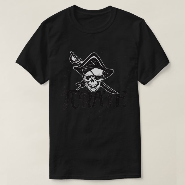 Pi rate pirate Funny Mah Nerd Skull T-Shirt (Design vorne)