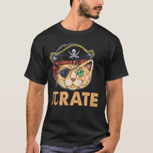 Pi Rate Piratenkatze Lustige Mathe Liebhaber Katze T-Shirt