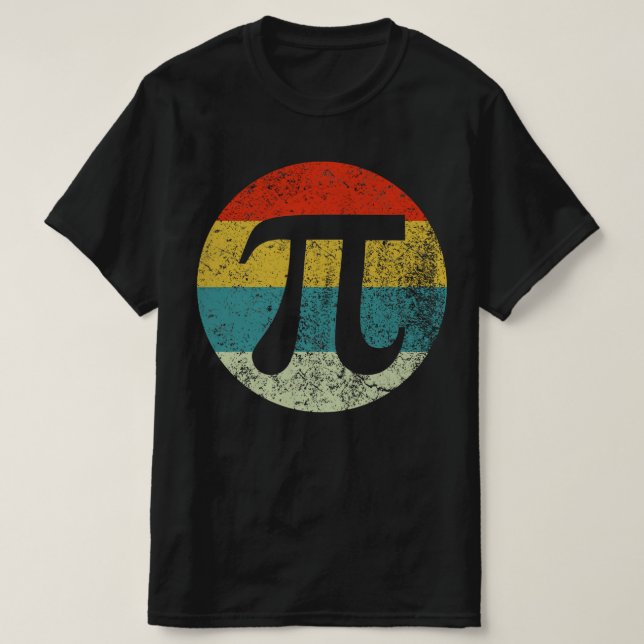 pi retro Vintage Silhouette 70er T-Shirt (Design vorne)