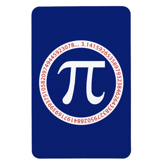 Pi Ring on Navy Blue Magnet (Vertikal)