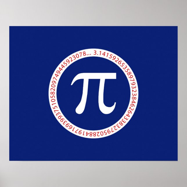 Pi Ring on Navy Blue Poster (Vorne)