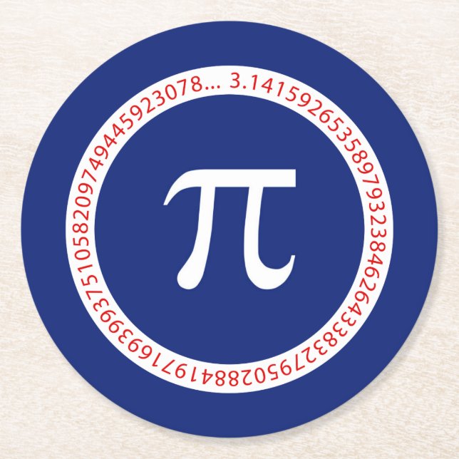 Pi Ring on Navy Blue Runder Pappuntersetzer (Vorderseite)