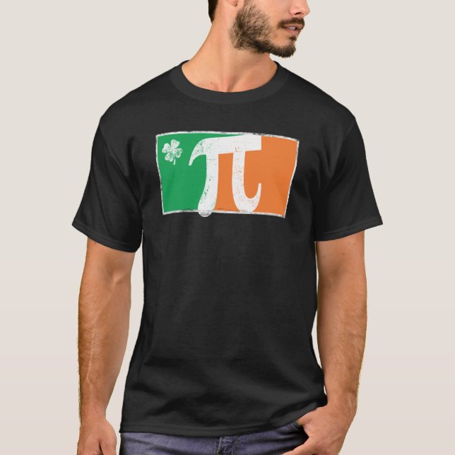 Pi Rish St Patrick's Day Irish Flag C Distressed T-Shirt (Vorderseite)
