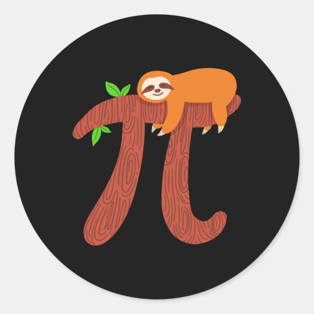 Pi Sloth Mathematiker Lehrer Geschenk Runder Aufkleber (Vorderseite)