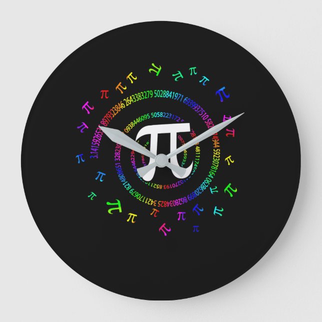 Pi Spiral Novelty Große Wanduhr (Vorderseite)