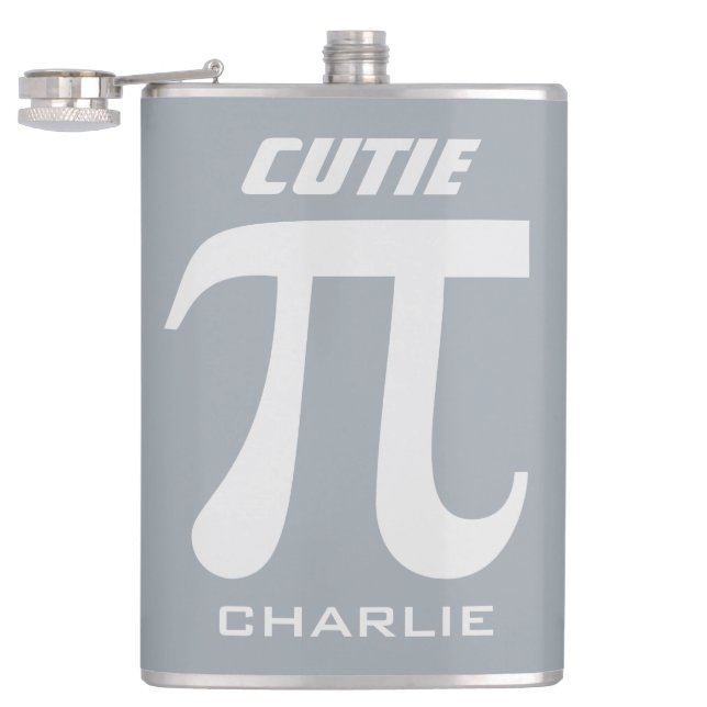 Pi/Süsse Pi benutzerdefinierte Monogramm-Flasche Flachmann (Geöffnet)