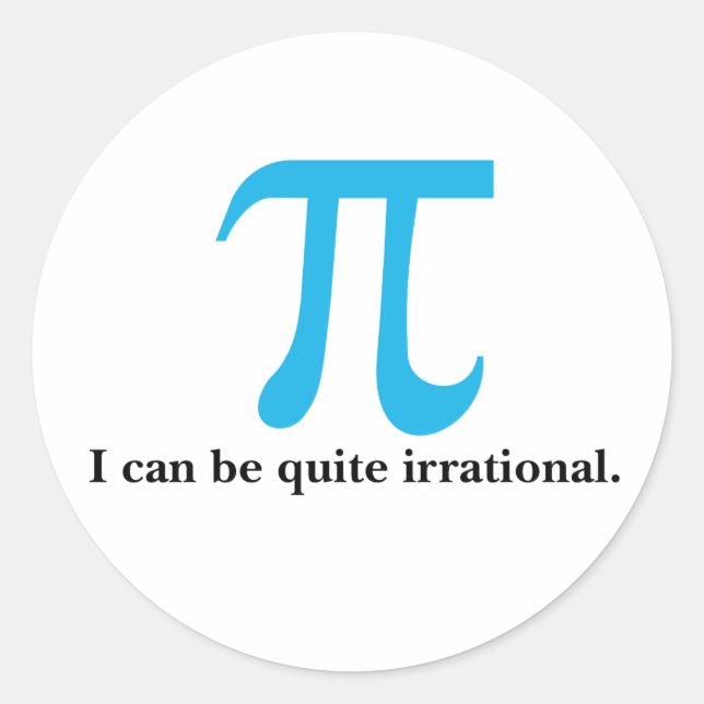 Pi Symbol, ich kann irrationale Aufkleber sein (Vorderseite)