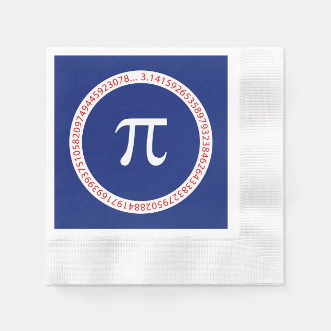 Pi-Symbol in Circle auf Navy Blue Serviette (Vorderseite)