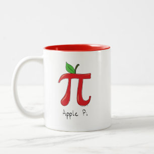 Pi Symbol Math Lehrer Apple Niedlich Funny Zweifarbige Tasse