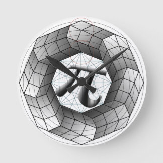 Pi-Symbol - optische Illusionsusionsuhr für Mathel Runde Wanduhr