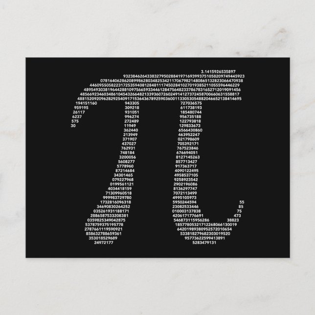 Pi Symbol Postkarte (Vorderseite)