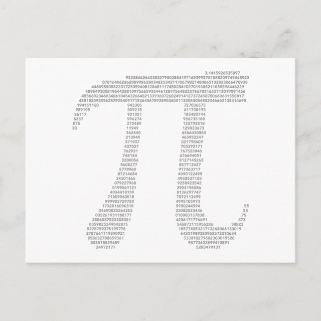 Pi Symbol Postkarte (Vorderseite)