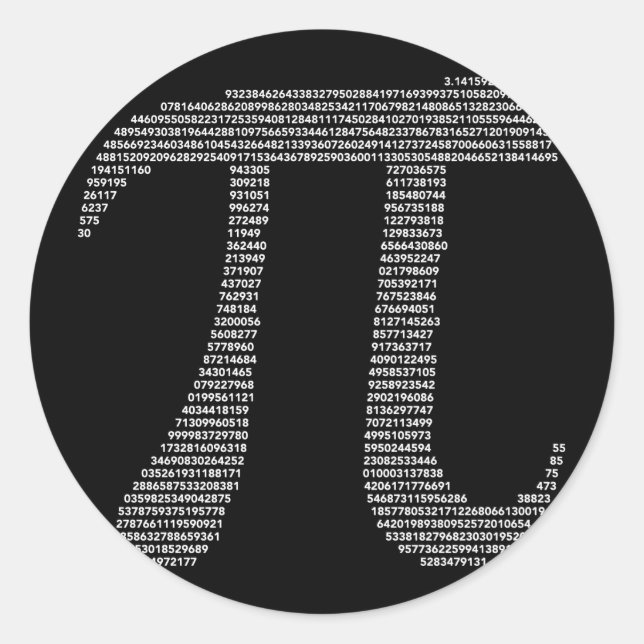 Pi-Symbol-Sticker Runder Aufkleber (Vorderseite)