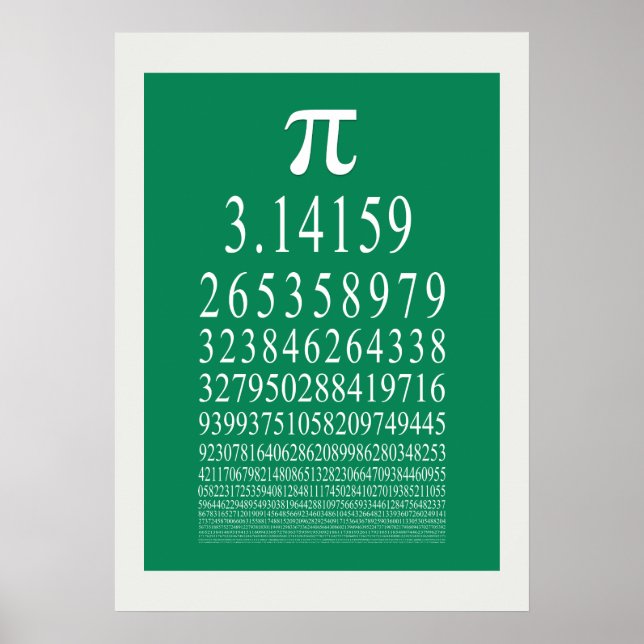Pi-Symbol Zahlenummer Poster (Vorne)
