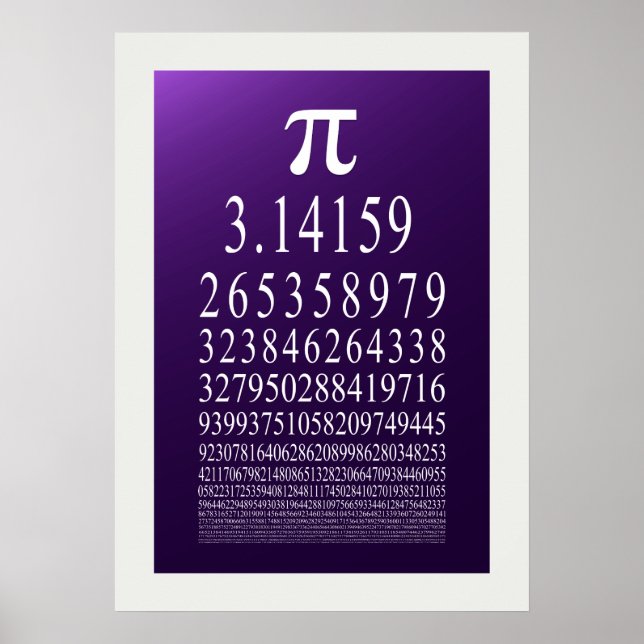 Pi-Symbol Zahlenummer Poster (Vorne)