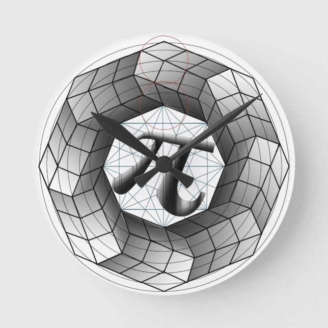 Pi Symbole ol graphique illusion optique Horloge p (Recto)