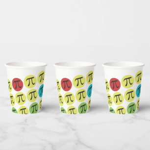 Pi Symbols farbige Mod-Papierstaufeln Pappbecher